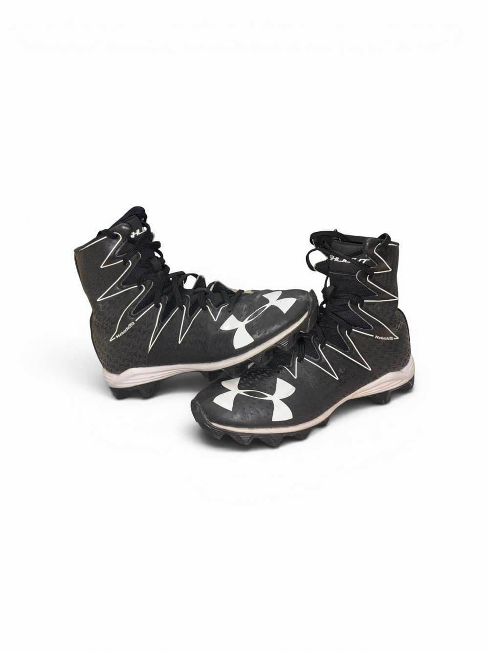 Under Armour Black White Youth High-Top Football Cleats